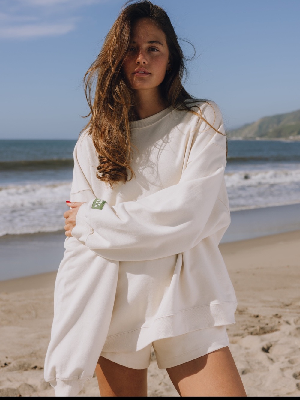 Daily Drills Oversized Sweatshirt in Sand    Size M/L-NWT